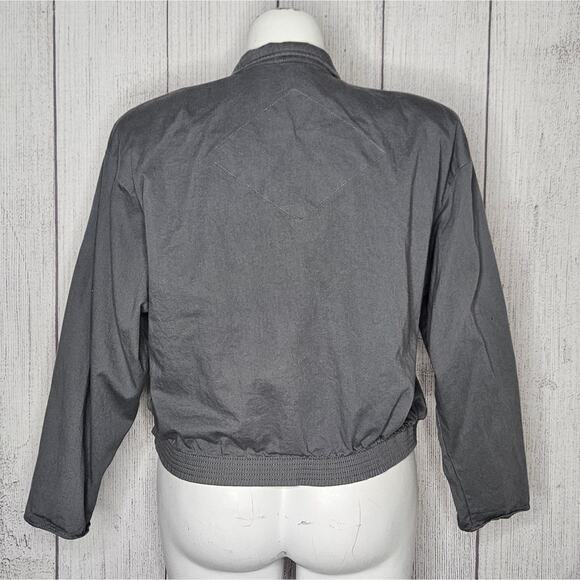 VTG 80s Riverstone Adventure Clothing Company Gray Bomber Jacket, size 14 - Picture 4 of 7